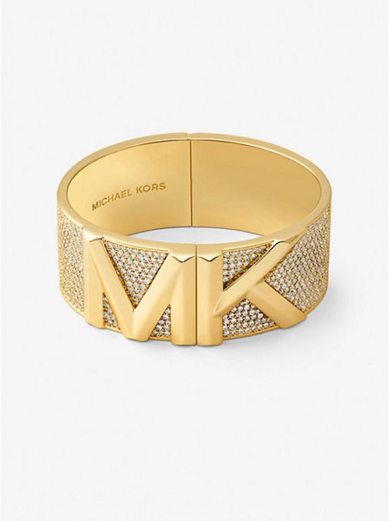 Βραχιόλια γυναικεια Michael Kors Mott Precious Metal-plated Brass Pave χρυσο χρωμα | 746038-VGY