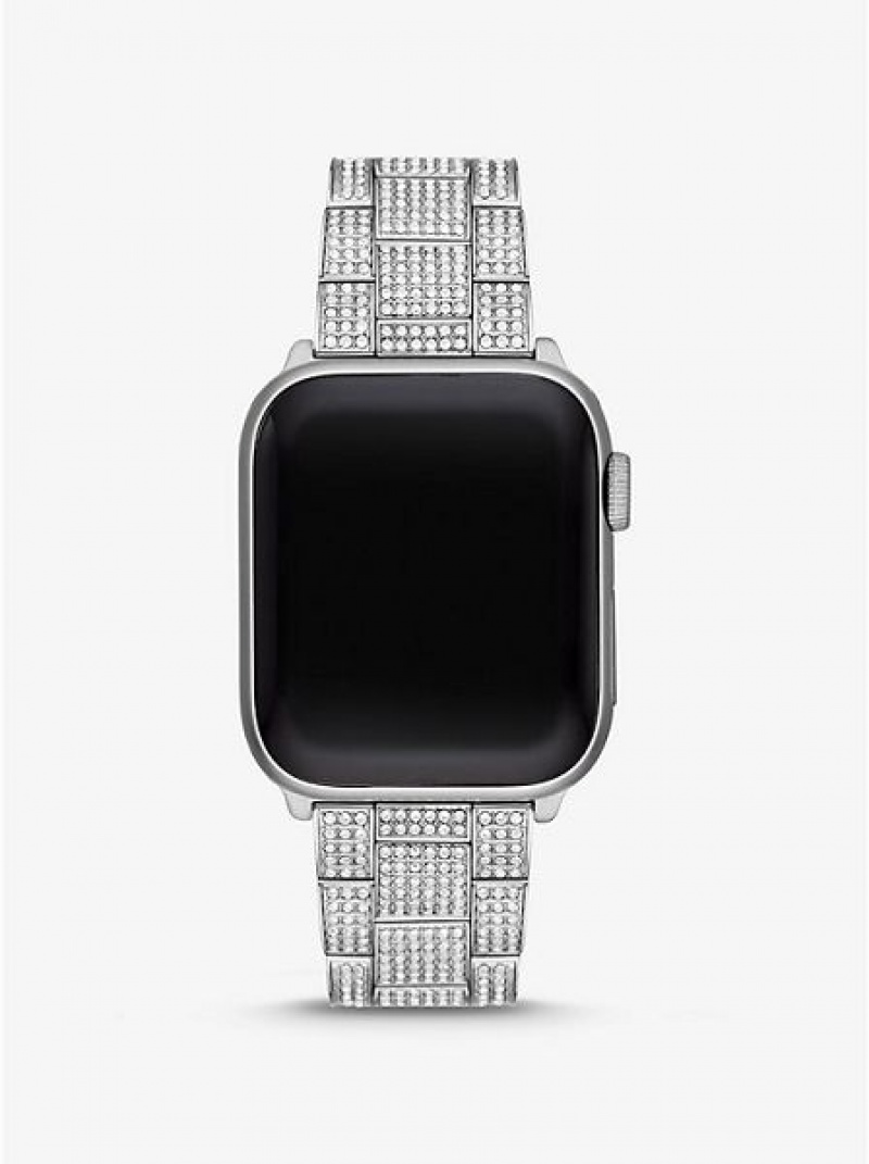 Ρολογια γυναικεια Michael Kors Pave λουρακια For Apple ασημι | 602578-GUF