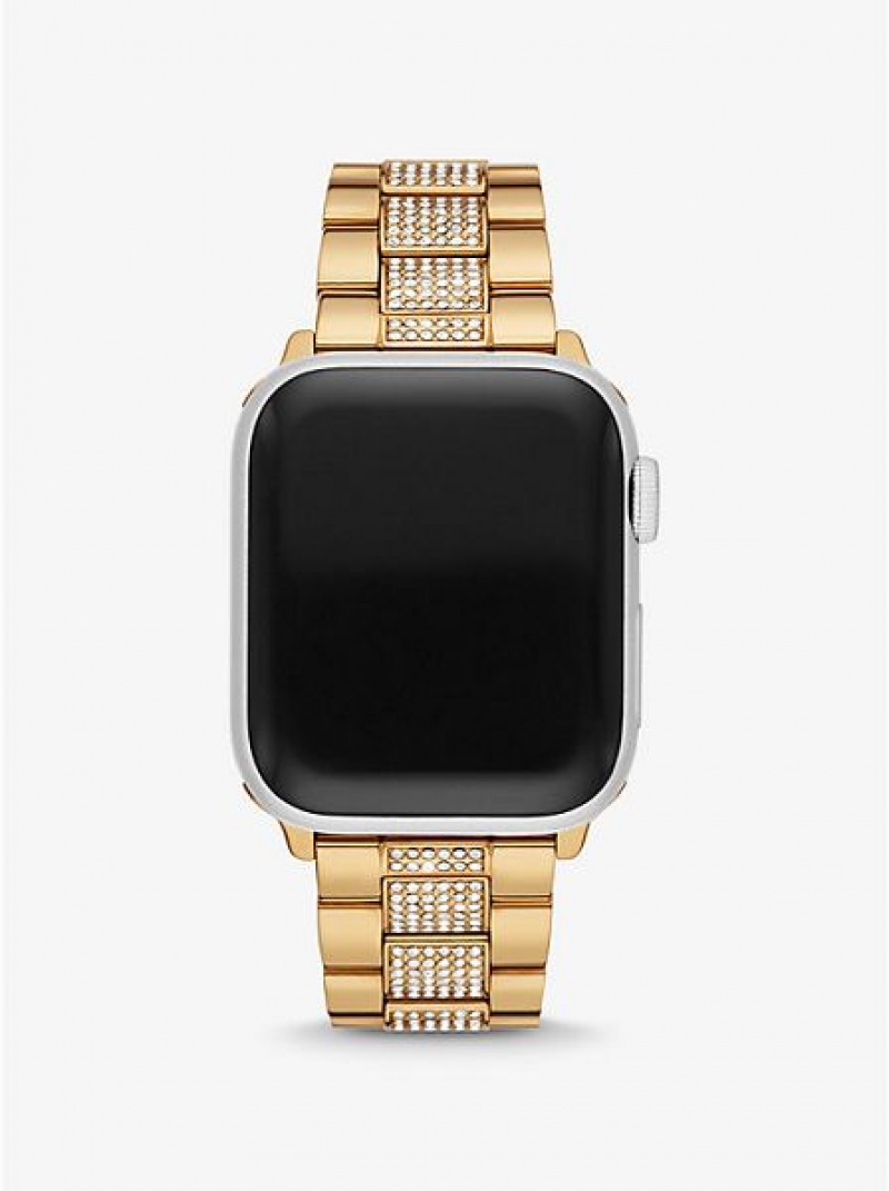 Ρολογια ανδρικα Michael Kors Pave λουρακια For Apple χρυσο χρωμα | 049253-YSD