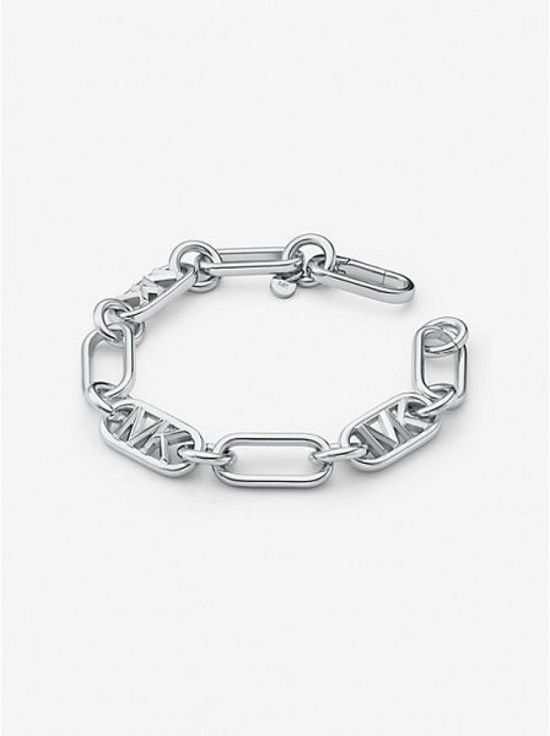 Βραχιόλια γυναικεια Michael Kors Precious Metal-plated Brass Chain Link ασημι | 267143-EON