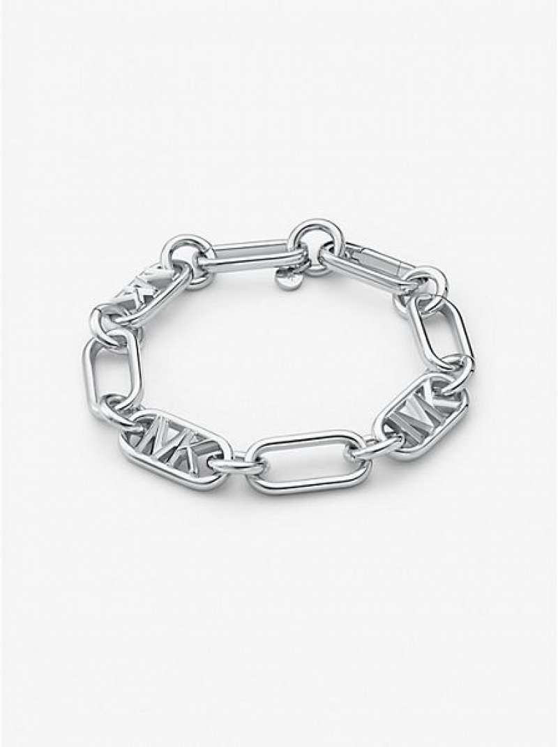 Βραχιόλια γυναικεια Michael Kors Precious Metal-plated Brass Chain Link ασημι | 267143-EON