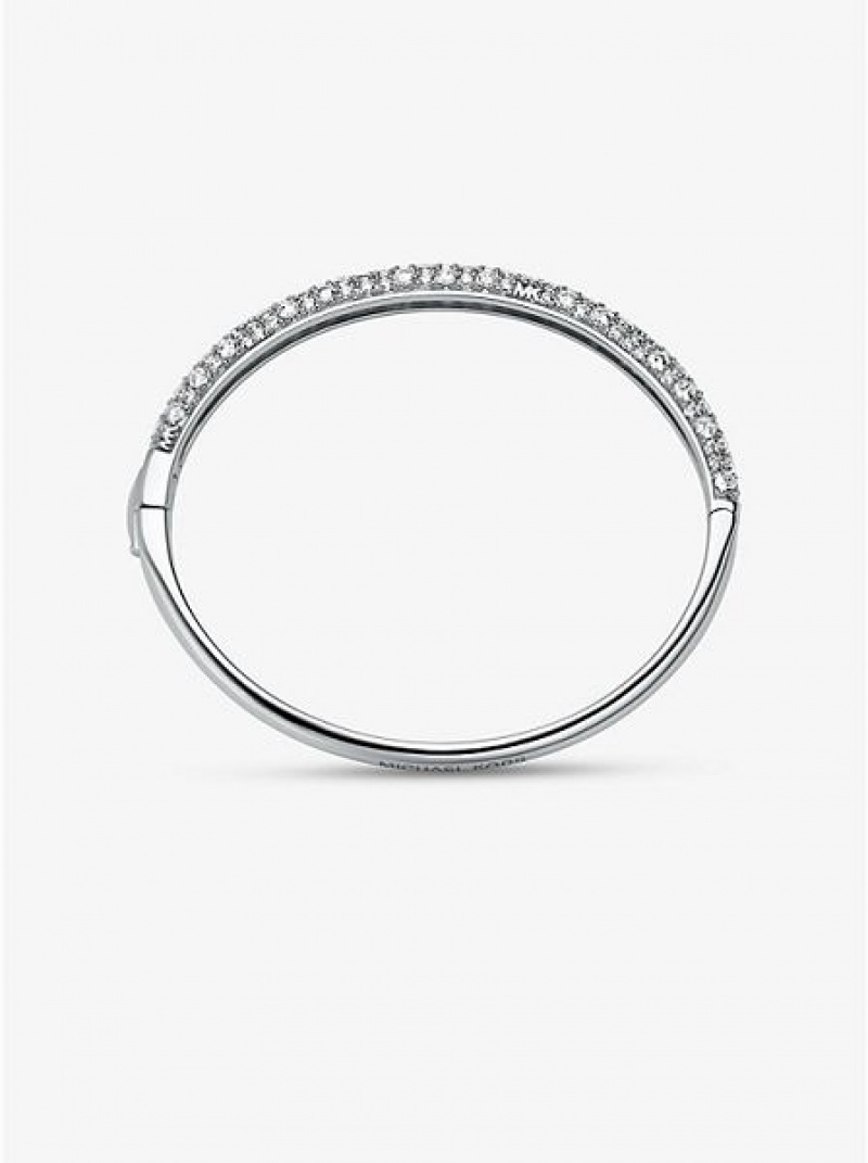 Βραχιόλια γυναικεια Michael Kors Precious Metal-plated Sterling Silver Pave ασημι | 036481-MRY