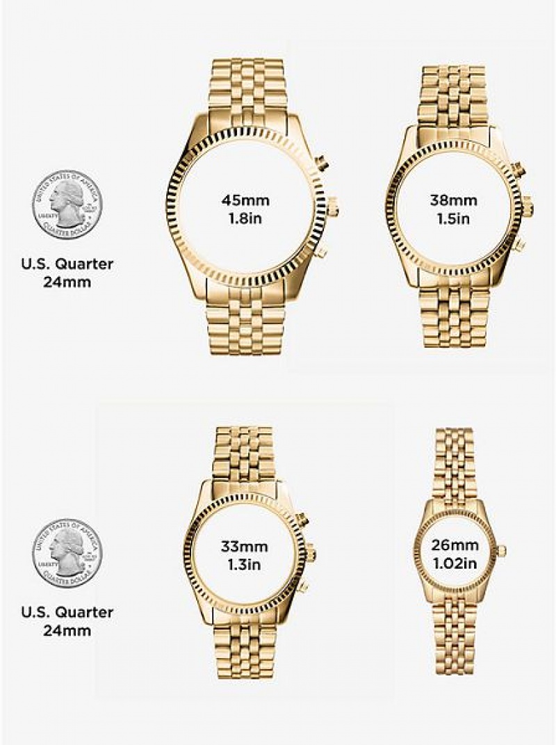 Ρολογια γυναικεια Michael Kors Pyper Logo χρυσο χρωμα | 965270-PIW