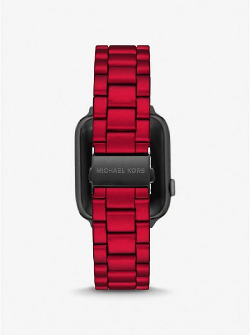 Ρολογια γυναικεια Michael Kors Red-coated Stainless Steel λουρακια For Apple κοκκινα | 589130-WMS