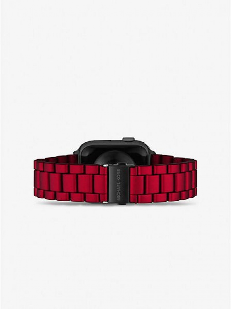 Ρολογια γυναικεια Michael Kors Red-coated Stainless Steel λουρακια For Apple κοκκινα | 589130-WMS