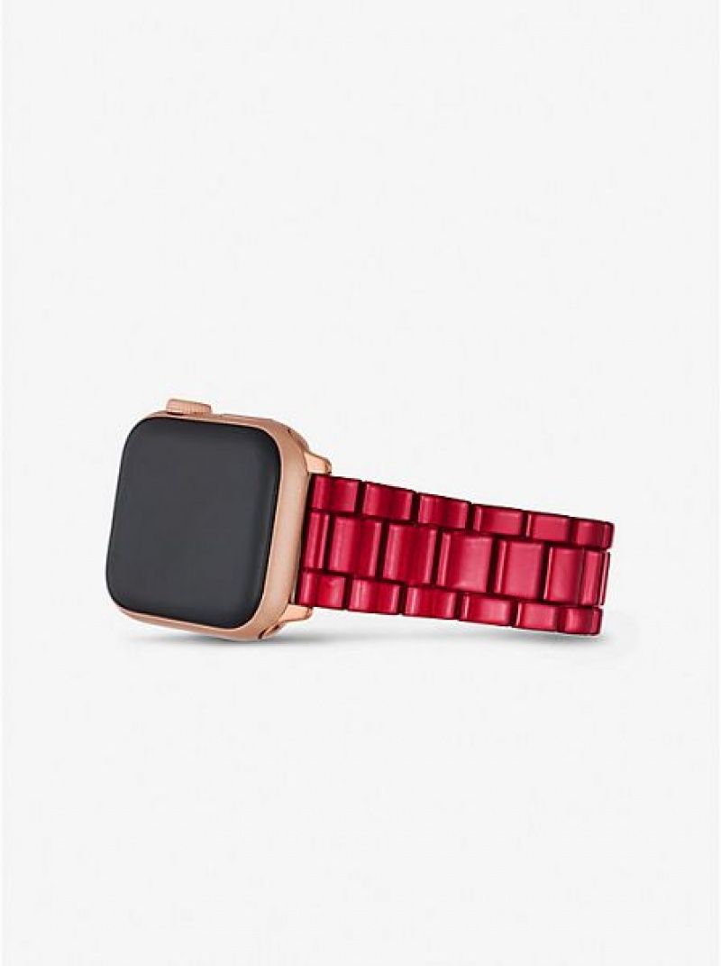 Ρολογια γυναικεια Michael Kors Red-coated Stainless Steel λουρακια For Apple κοκκινα | 059162-JPO