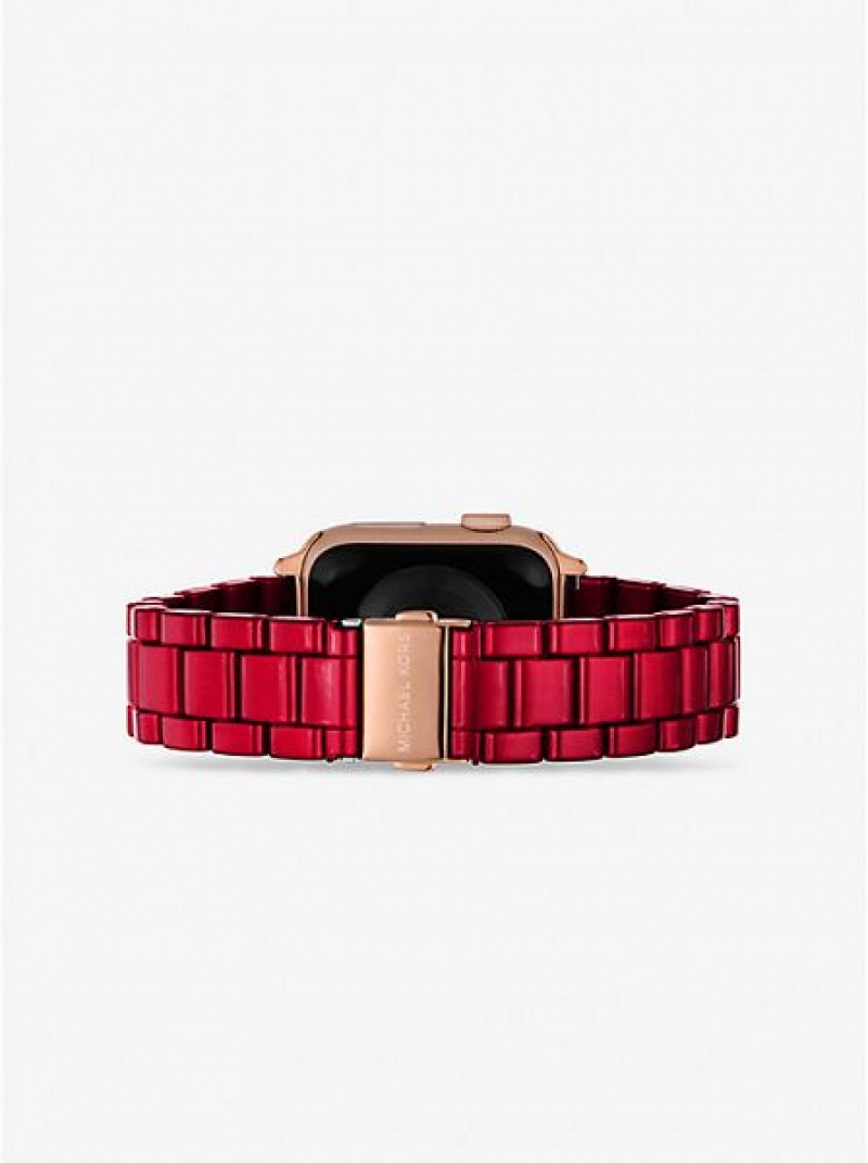 Ρολογια γυναικεια Michael Kors Red-coated Stainless Steel λουρακια For Apple κοκκινα | 059162-JPO