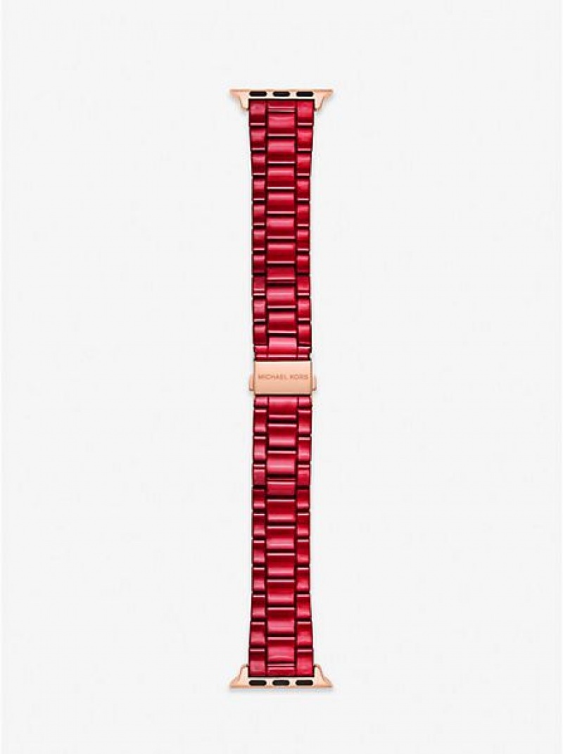 Ρολογια γυναικεια Michael Kors Red-coated Stainless Steel λουρακια For Apple κοκκινα | 059162-JPO