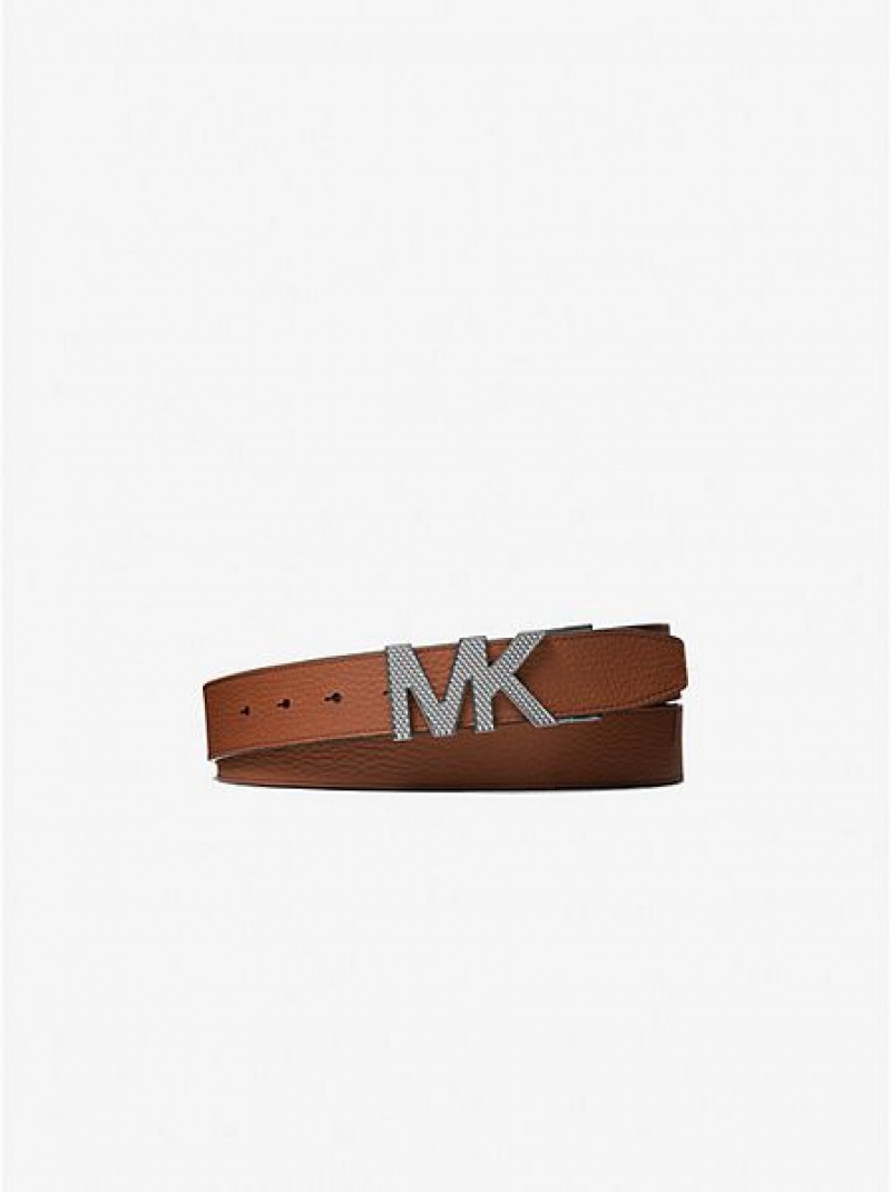 ζωνη ανδρικα Michael Kors Reversible Logo And δερματινα μαυρα | 157430-NPZ