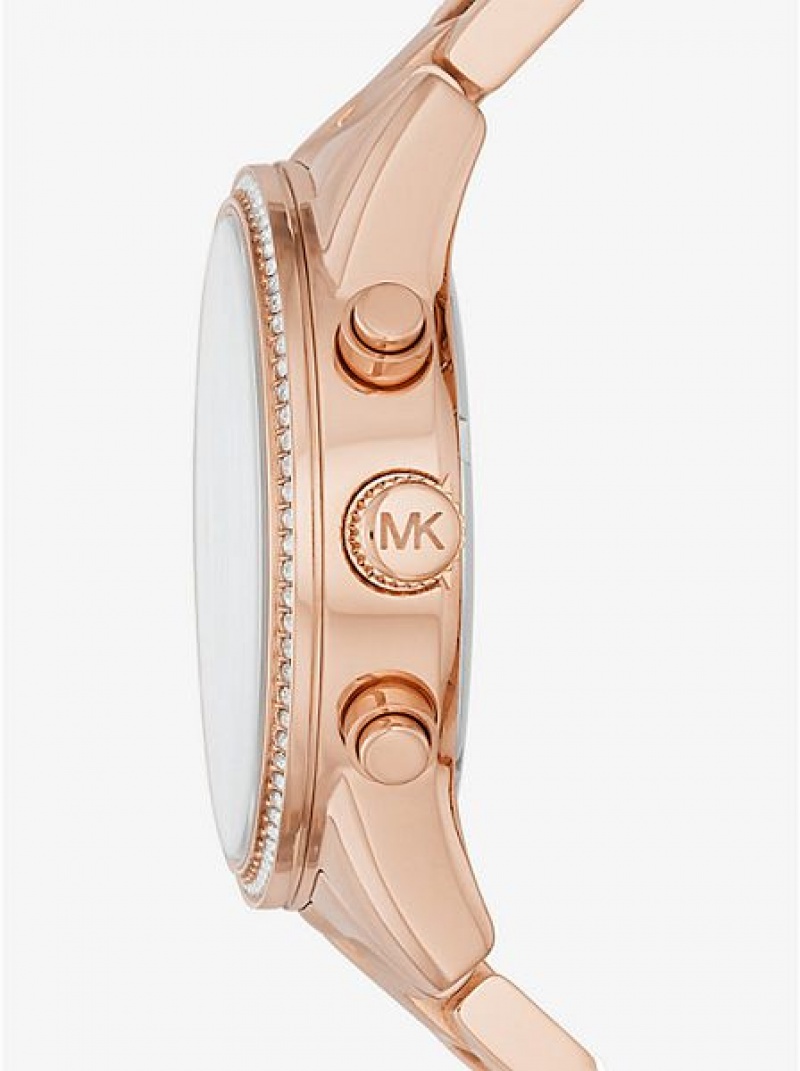 Ρολογια γυναικεια Michael Kors Ritz ροζ χρυσο χρωμα | 876509-LCZ