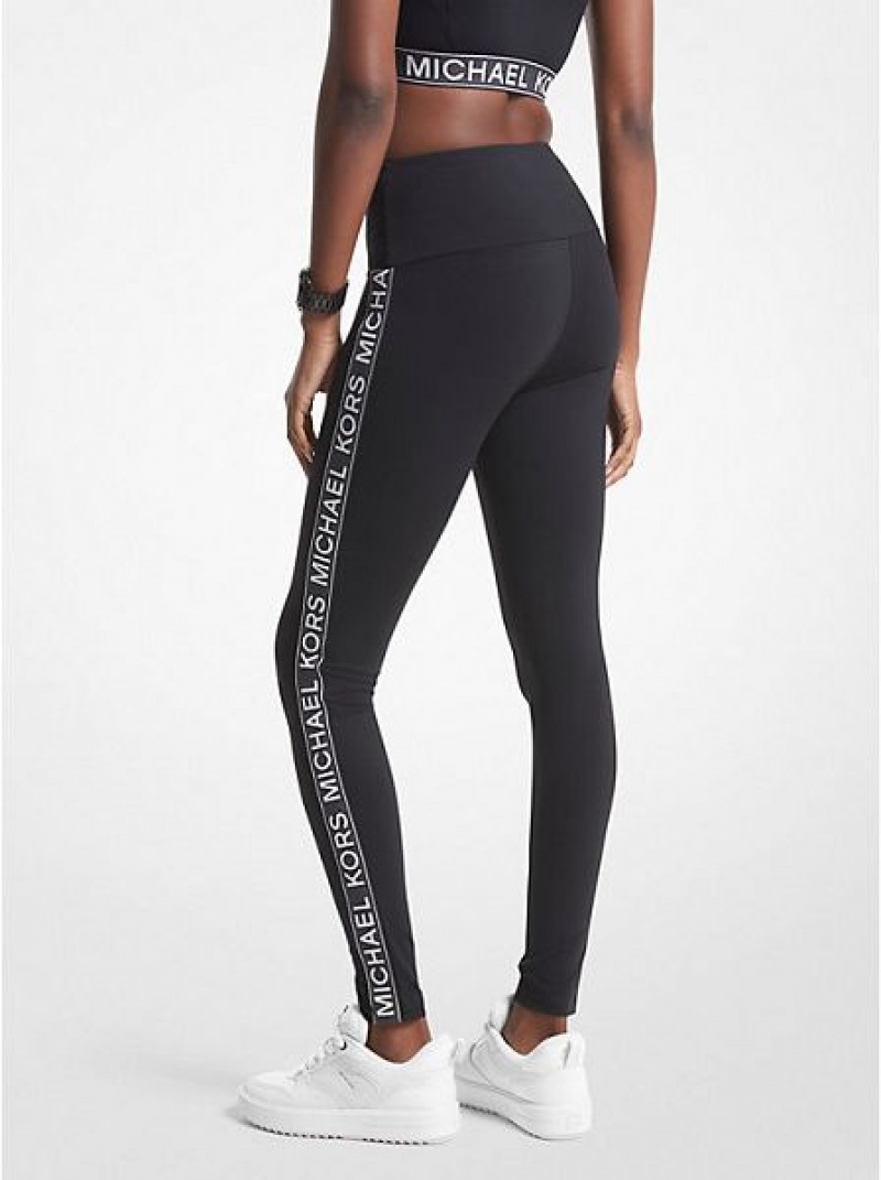 κολαν γυναικεια Michael Kors Stretch νάιλον Logo Tape μαυρα | 962574-QRK