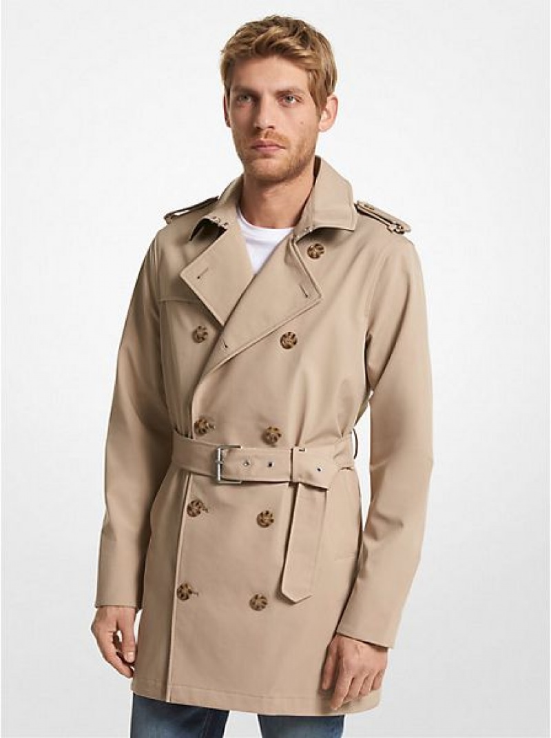 παλτό ανδρικα Michael Kors Woven Trench Χακί | 762859-LSA