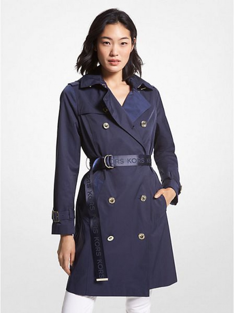 παλτό γυναικεια Michael Kors βαμβακερα Blend Trench μπλε | 065497-GTP