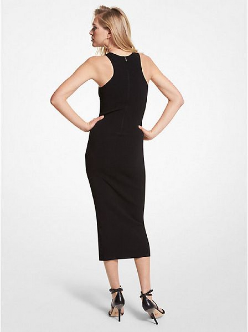 φορεμα γυναικεια Michael Kors Πλευρωτός Stretch Viscose Tank μαυρα | 185794-BDR