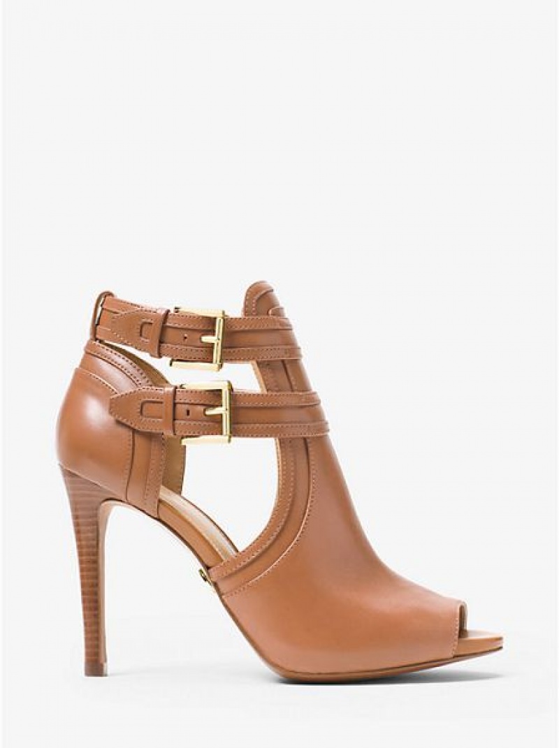 δερματινεσ μποτεσ γυναικεια Michael Kors Blaze Open-toe καφε | 327408-ALN