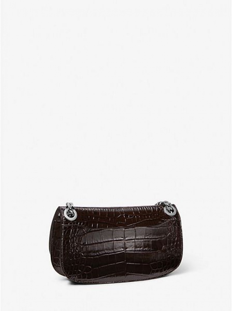 Μίνι Τσάντες γυναικεια Michael Kors Christie Crocodile Embossed δερματινα Envelope σοκολάτα | 314729-YIU