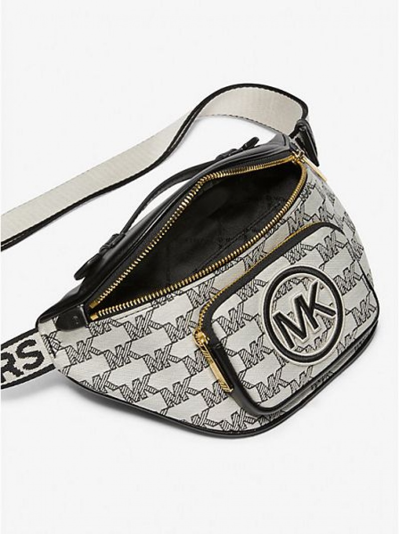 Τσαντα Μεσησ γυναικεια Michael Kors Erin Extra-small Logo Jacquard μαυρα | 643089-WXS