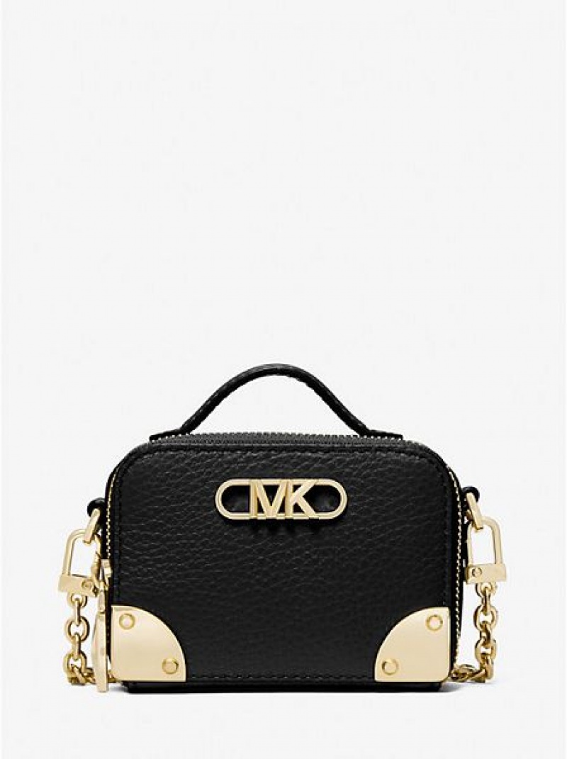 τσάντεσ χιαστί γυναικεια Michael Kors Estelle Micro Pebbled δερματινα μαυρα | 873905-YXO