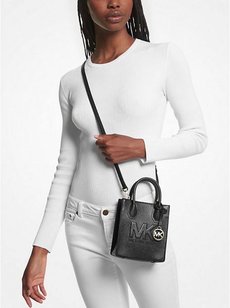 τσάντεσ χιαστί γυναικεια Michael Kors Mercer Extra-small Pebbled δερματινα μαυρα | 724893-VLI