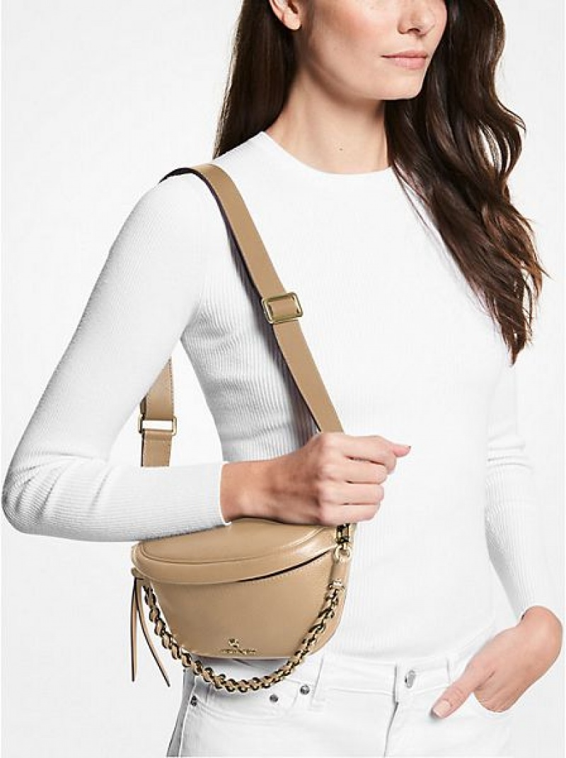 τσάντεσ ώμου γυναικεια Michael Kors Slater Extra-small Pebbled δερματινα καφε | 497825-SQD