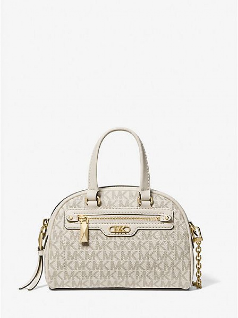 τσάντεσ χιαστί γυναικεια Michael Kors Williamsburg Extra-small Logo κρέμα | 138672-YNX