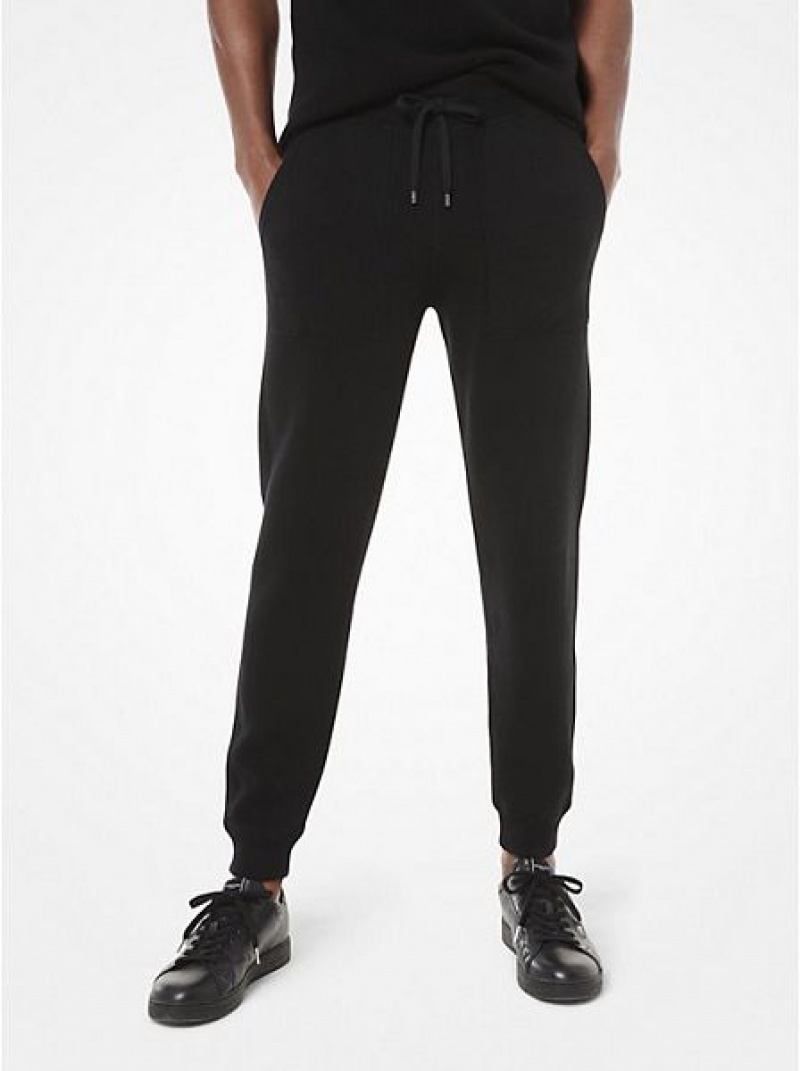 παντελονι jogger ανδρικα Michael Kors Cashmere μαυρα | 092163-FSE