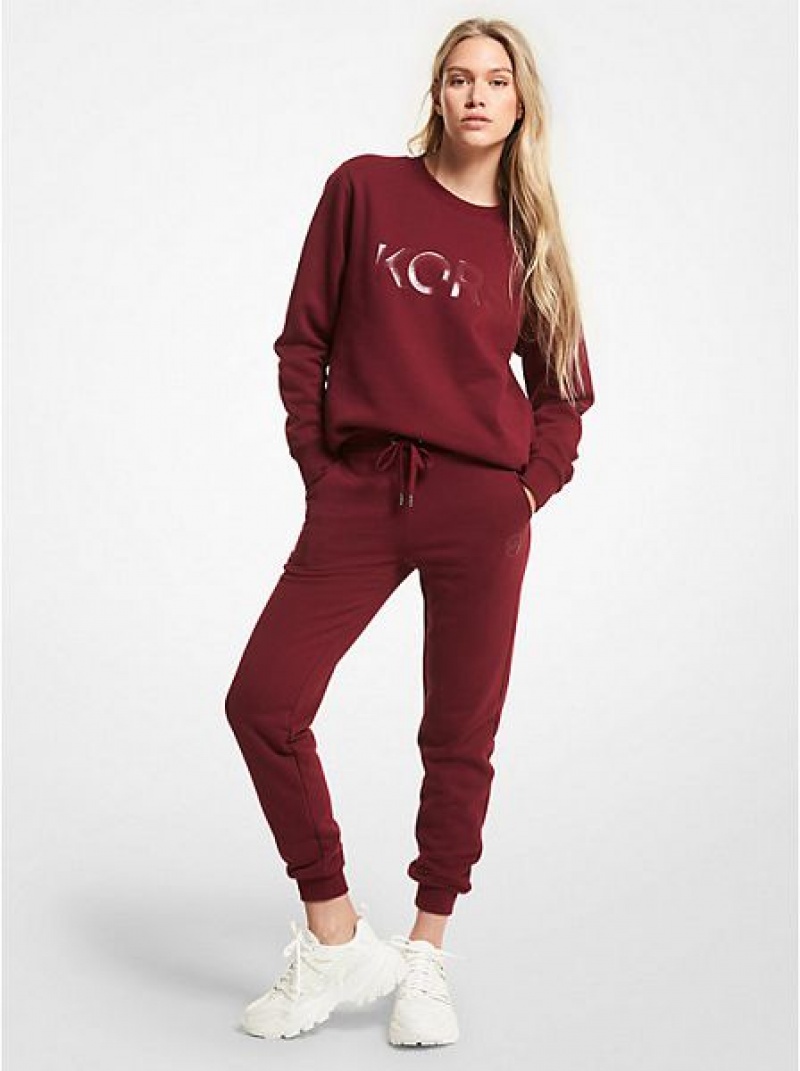 παντελονι jogger γυναικεια Michael Kors Drawstring Organic βαμβακερα Blend μπορντο | 376018-KRX