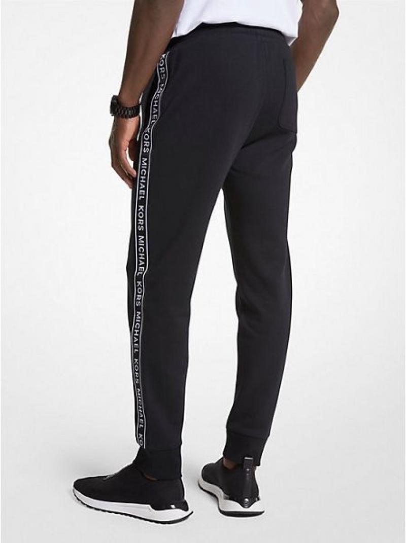 παντελονι jogger ανδρικα Michael Kors Logo Print βαμβακερα Blend μαυρα | 319752-TQW