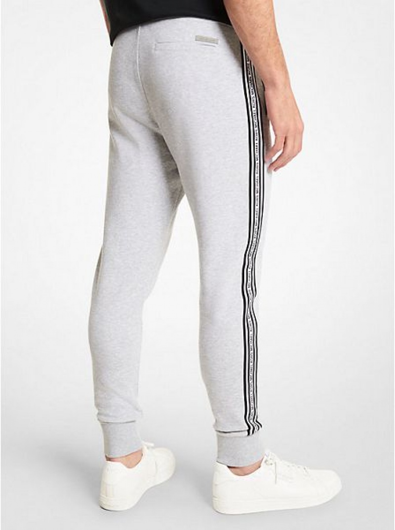 παντελονι jogger ανδρικα Michael Kors Logo Tape βαμβακερα Blend γκρι | 627095-GRN