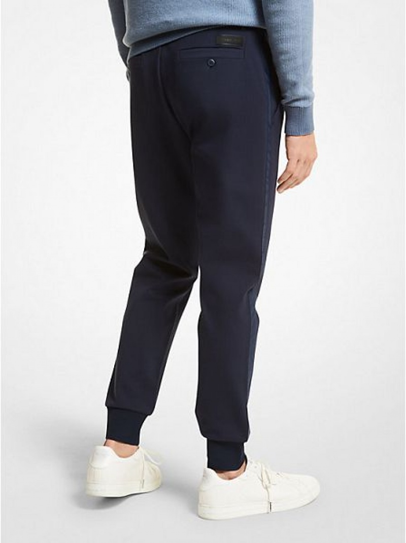 παντελονι jogger ανδρικα Michael Kors Stretch Knit σκουρο μπλε | 945120-XNP