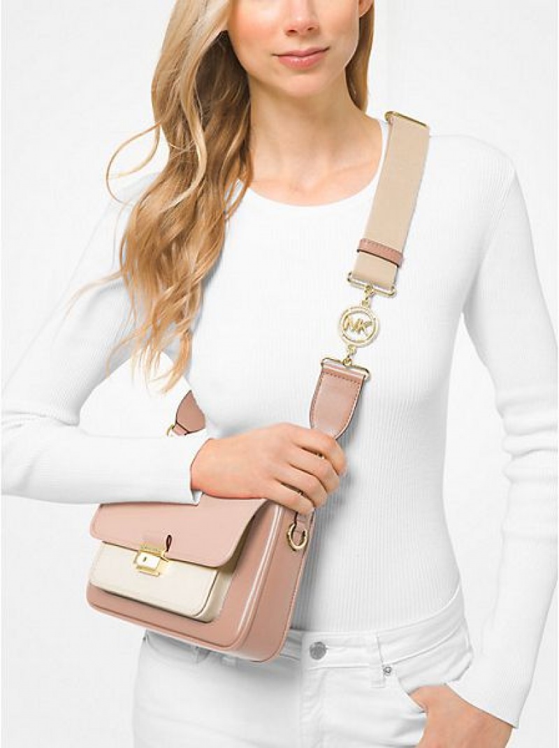 τσαντεσ messenger γυναικεια Michael Kors Bradshaw Medium Color-block δερματινα ροζ | 941765-PMB