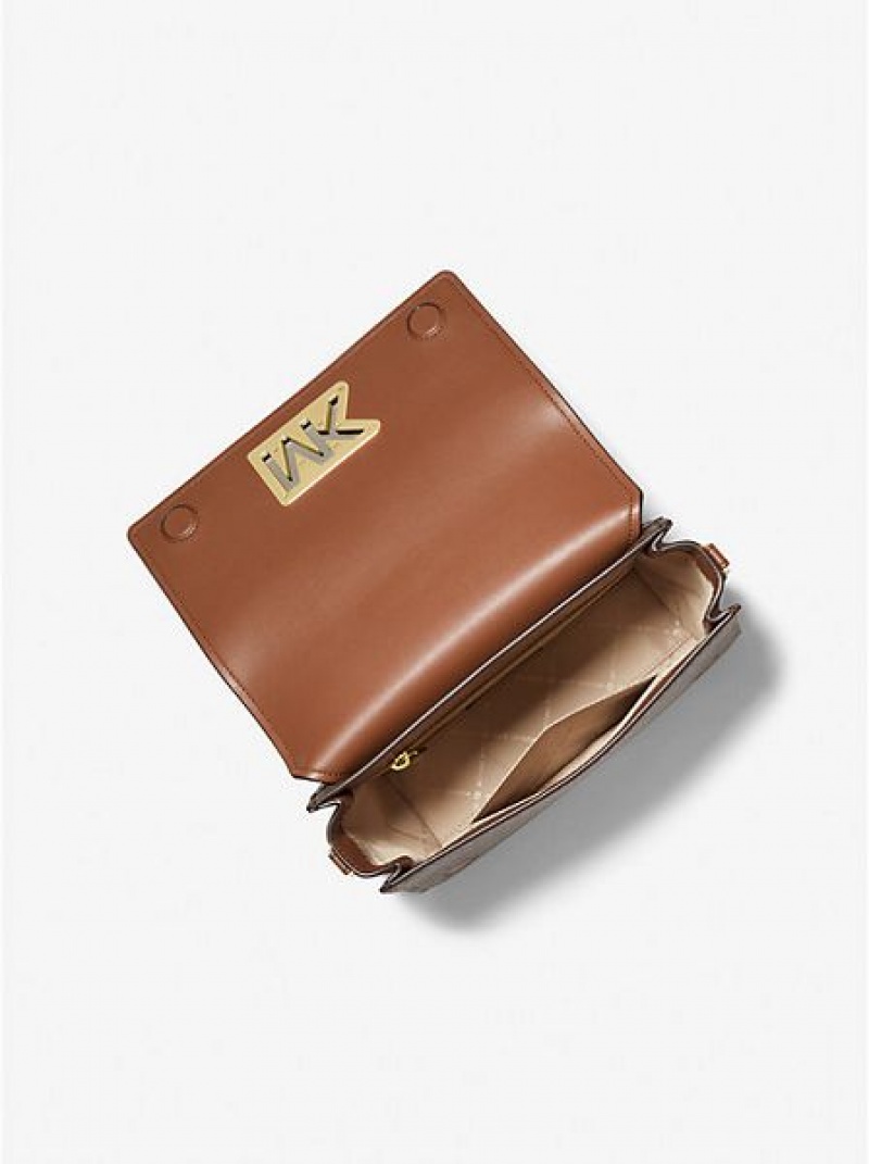 τσαντεσ messenger γυναικεια Michael Kors Mimi Medium Logo καφε | 207468-SDG