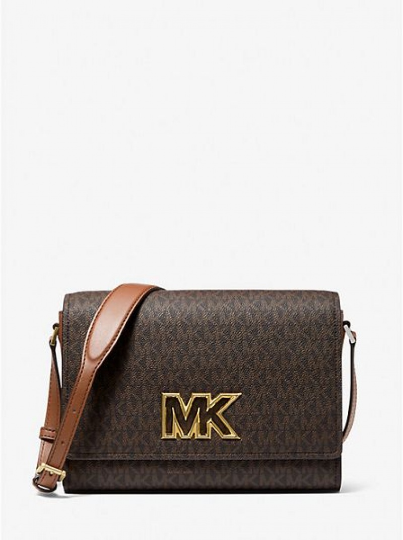 τσαντεσ messenger γυναικεια Michael Kors Mimi Medium Logo καφε | 207468-SDG