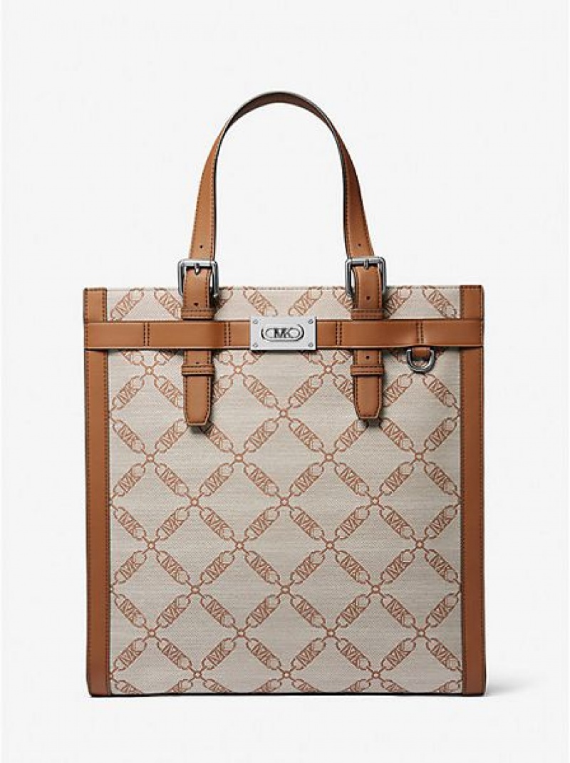 τσάντεσ tote ανδρικα Michael Kors Hudson Empire Logo Jacquard καφε | 418290-AWV