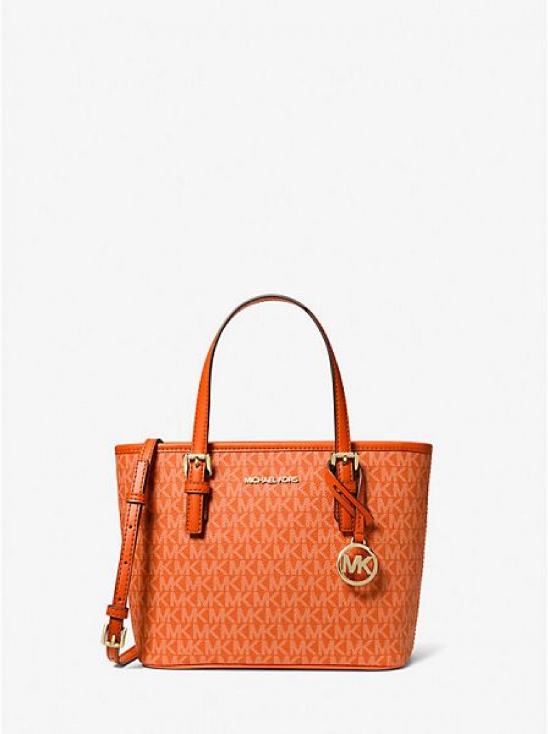 τσάντεσ tote γυναικεια Michael Kors Jet Set Travel Extra-small Logo κοκκινα | 941782-HKC