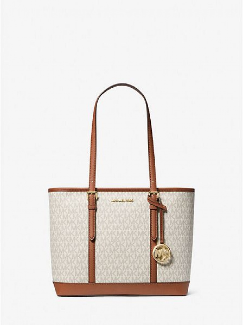 τσάντεσ tote γυναικεια Michael Kors Jet Set Travel Small Logo ανοιχτο κίτρινα | 726943-AFT