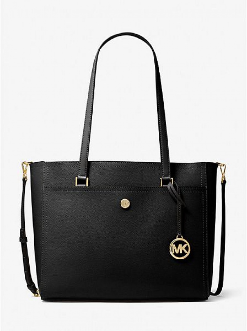 τσάντεσ tote γυναικεια Michael Kors Maisie Large Pebbled δερματινα 3-in-1 μαυρα | 967852-UYA