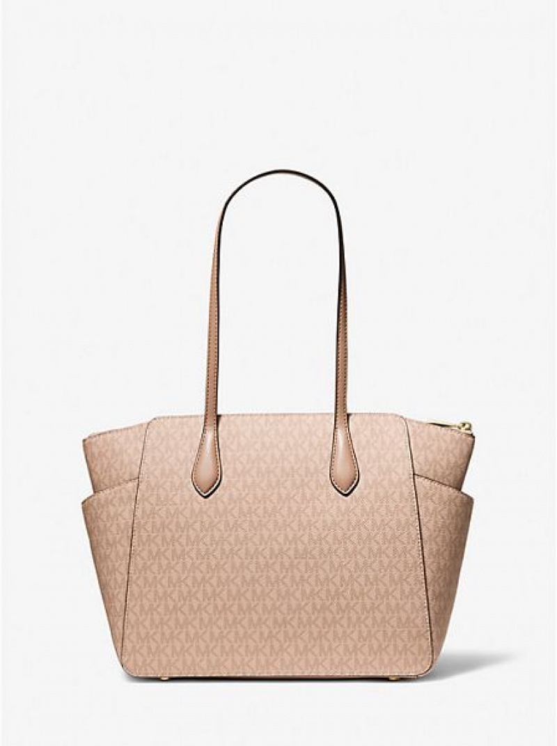 τσάντεσ tote γυναικεια Michael Kors Marilyn Medium Logo καφε | 038674-WXI