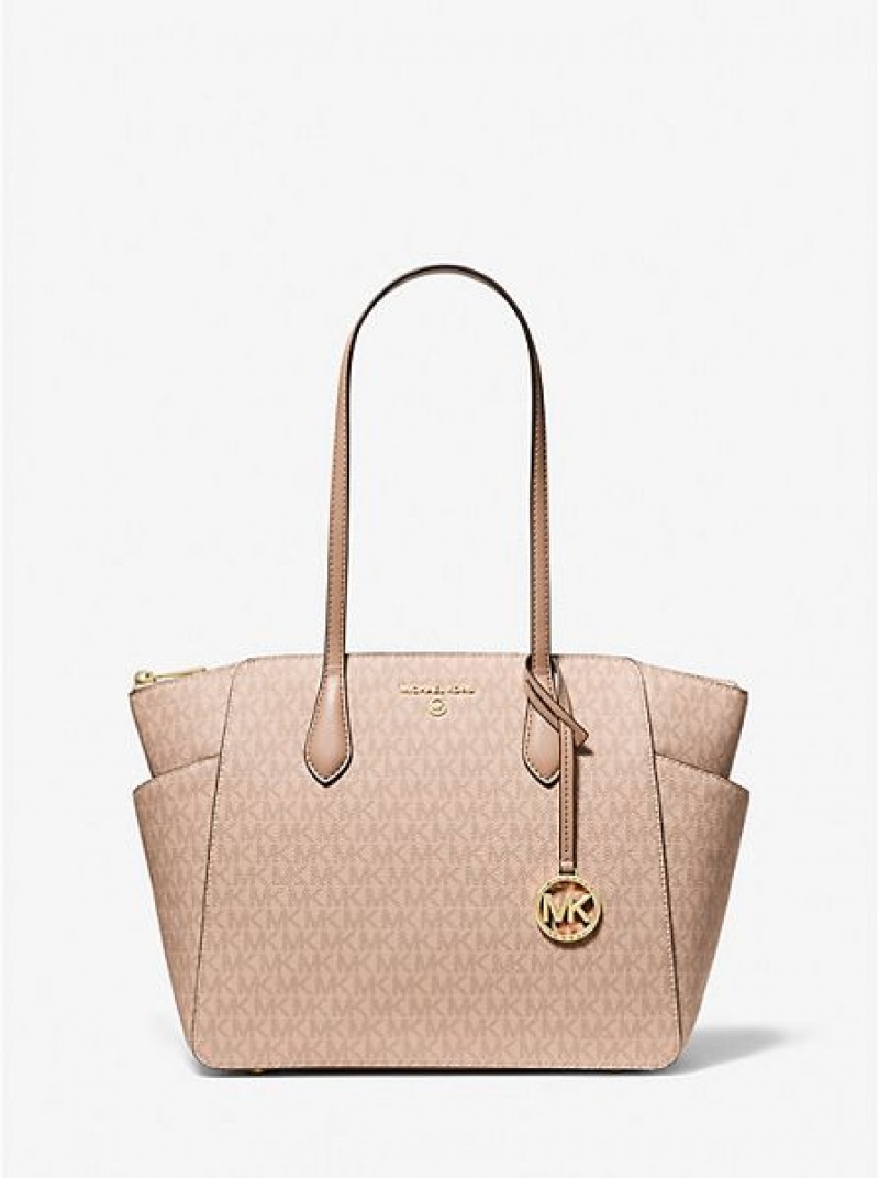 τσάντεσ tote γυναικεια Michael Kors Marilyn Medium Logo καφε | 038674-WXI