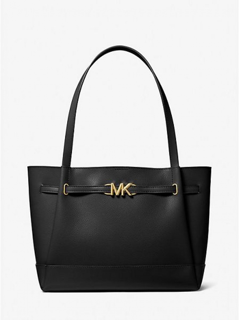 τσάντεσ tote γυναικεια Michael Kors Reed Large Pebbled δερματινα μαυρα | 926350-NWI