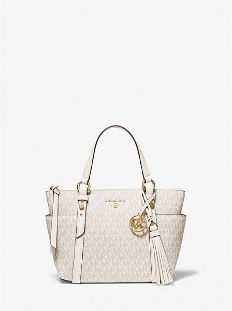 τσάντεσ tote γυναικεια Michael Kors Sullivan Small Logo κρέμα | 541372-SBP