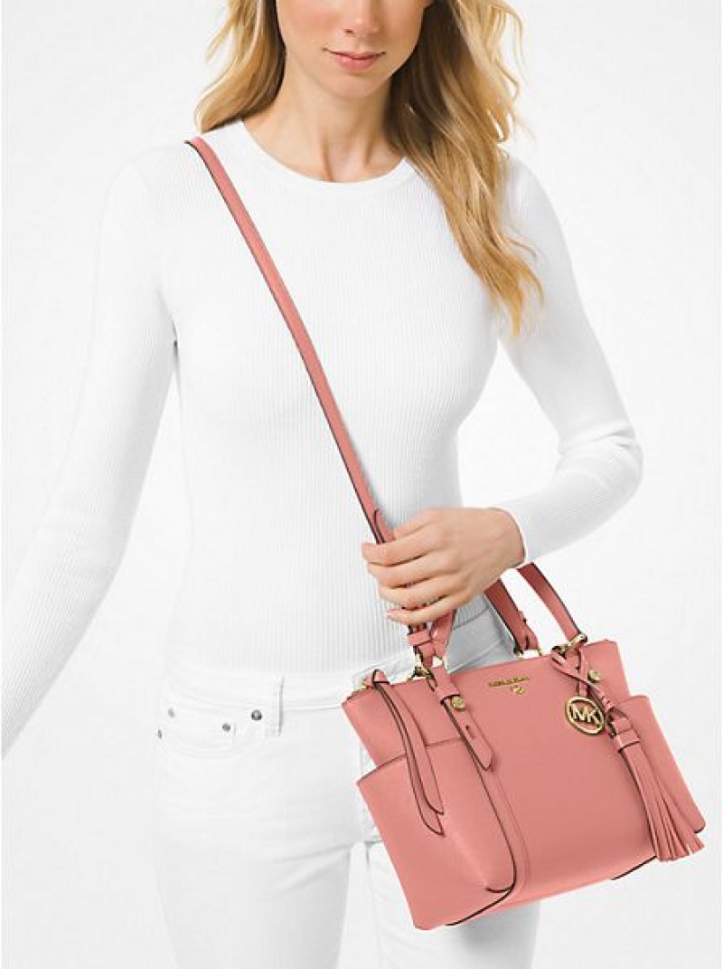 τσάντεσ tote γυναικεια Michael Kors Sullivan Small Saffiano δερματινα ροζ | 327046-UYC