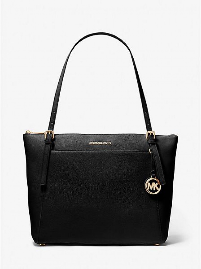 τσάντεσ tote γυναικεια Michael Kors Voyager Large Pebbled δερματινα μαυρα | 478610-OMS