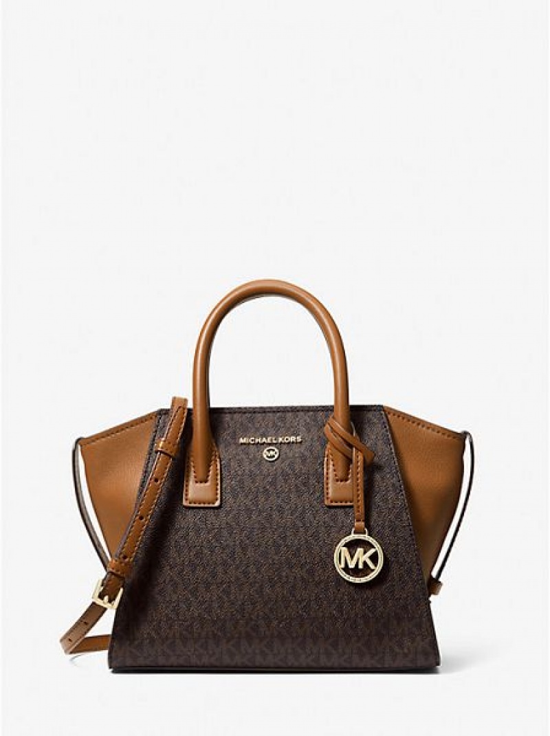 satchel τσαντεσ γυναικεια Michael Kors Avril Small Logo καφε | 247093-GIH