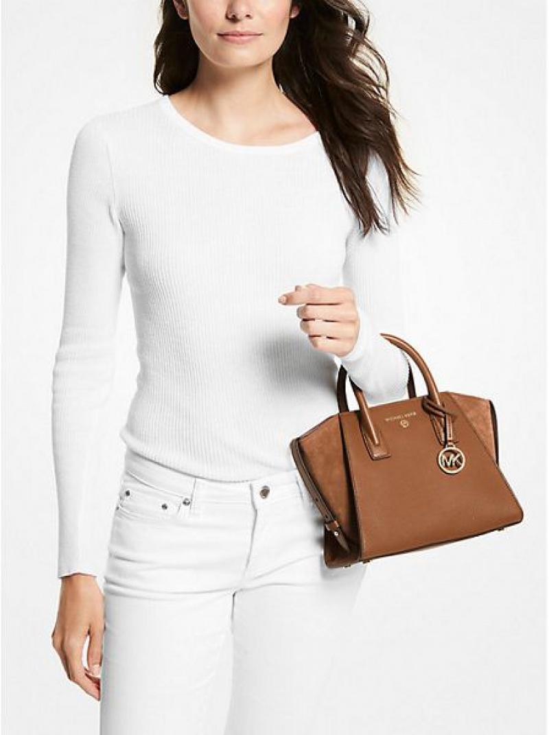 satchel τσαντεσ γυναικεια Michael Kors Avril Small δερματινα καφε | 459217-PKE