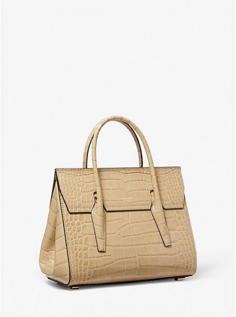 satchel τσαντεσ γυναικεια Michael Kors Campbell Medium Crocodile Embossed δερματινα Χακί | 906157-HOZ