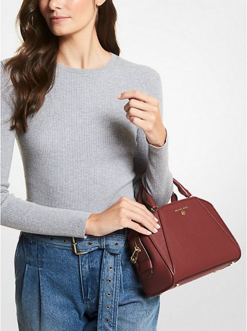 satchel τσαντεσ γυναικεια Michael Kors Cleo Small Saffiano δερματινα μπορντο | 358601-XGY