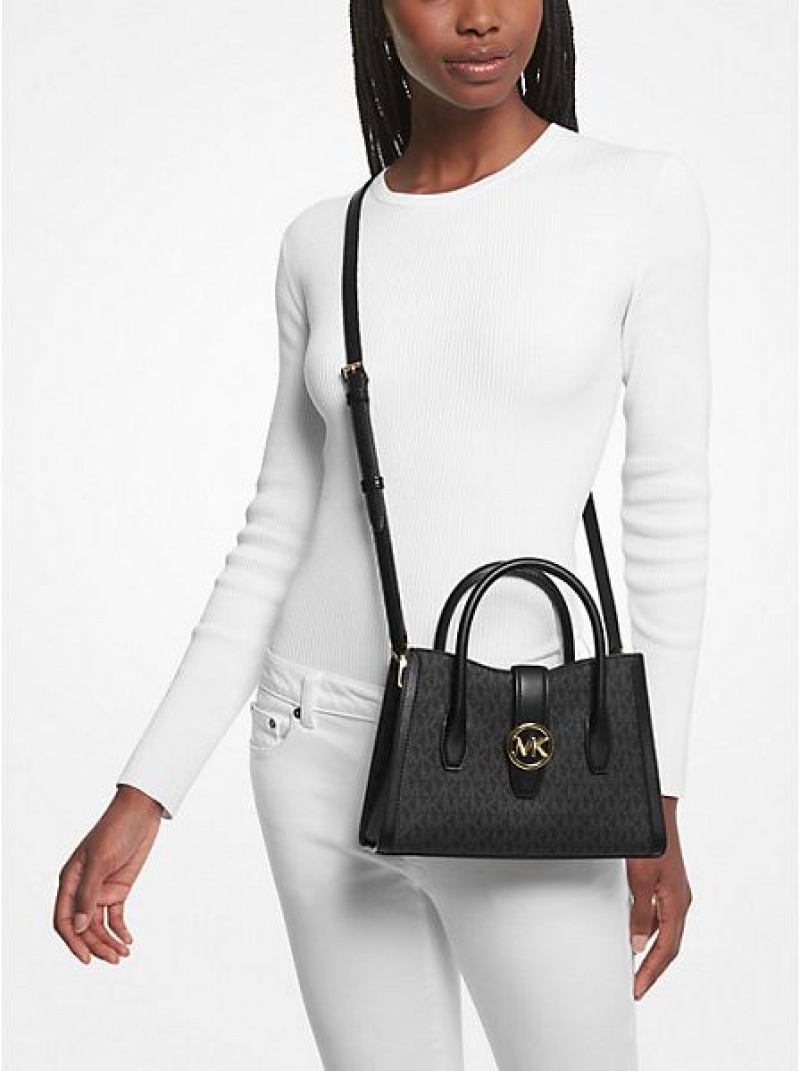 satchel τσαντεσ γυναικεια Michael Kors Gabby Small Logo μαυρα | 019437-TQZ