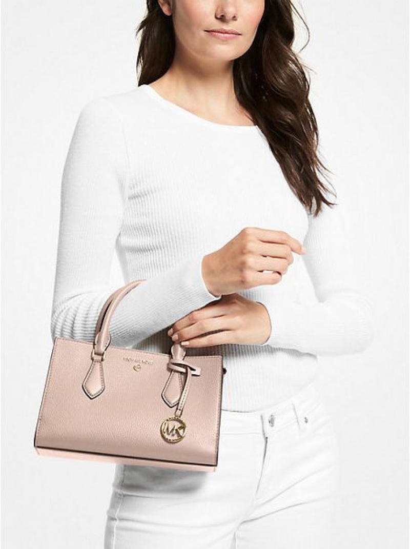 satchel τσαντεσ γυναικεια Michael Kors Valerie Small Pebbled δερματινα ροζ | 672534-TID